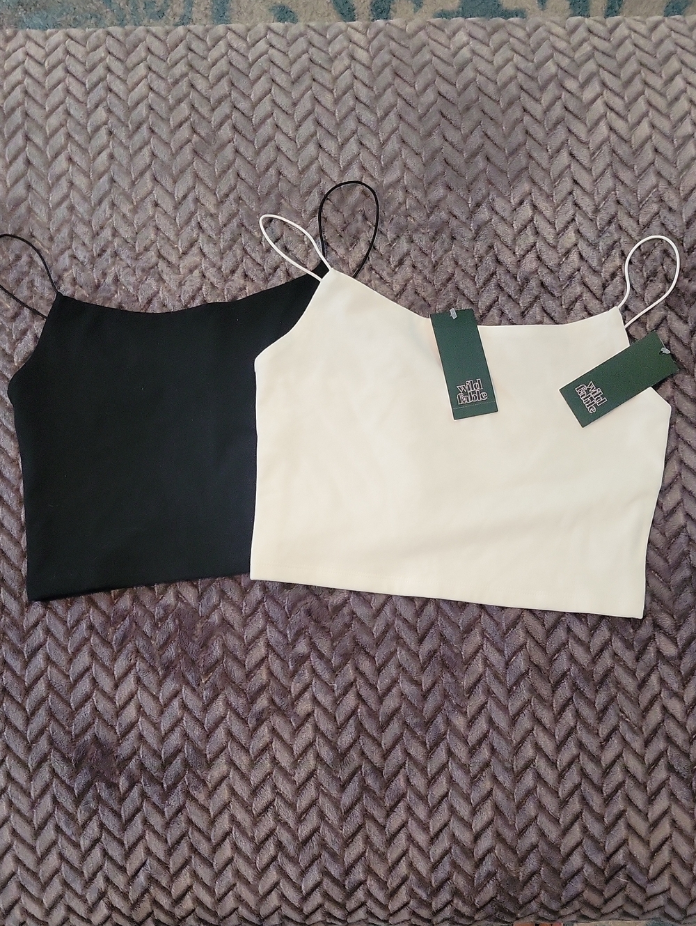 wild fable Black and White Spaghetti Strap Camisole Duo